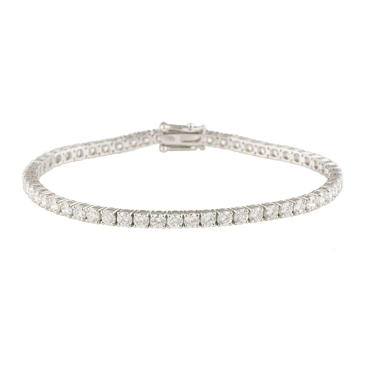 White Gold Diamond Line Bracelet 5.61ct | Rich Diamonds